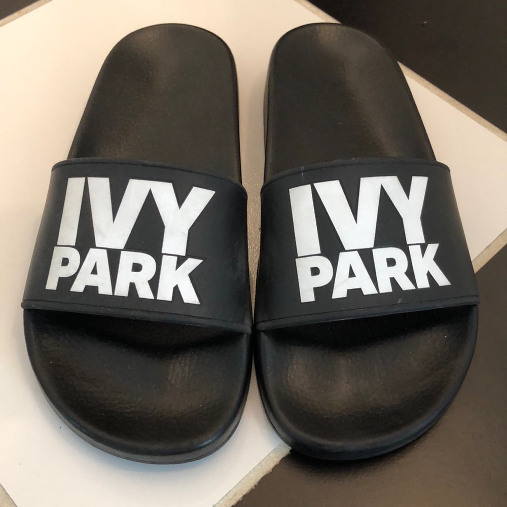 Ivy Park slides in black